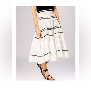 MAJE white with black accent skirt. XS
